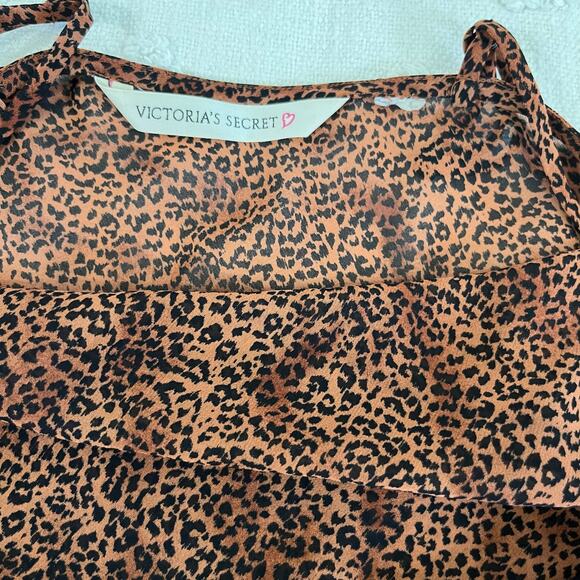 Vintage Y2K Victoria’s Secret Cheetah Print Slip Tank Thin Strap Sheer Size  S - Picture 2 of 4
